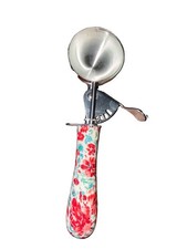 Floral Handle Ice Cream Scoop &ndash; Trigger Release &ndash; Stainless Steel &ndash; 8.5" EUC