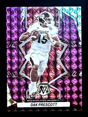2023 Panini Mosaic Draft Picks Dak Prescott Purple Prizm 34/49 Dallas Cowboys 52
