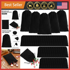 Set of 100 Black Velvet Drawstring Bags 4x6" Jewelry Pouches Gift Storage