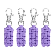 Paracord Zipper Pulls [4PCS] - Paracord Lanyard Keychain - [Purple]