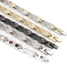 Magnetic Therapy Stainless Steel Snake Chain Bracelet for Men Women Waterproof