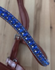 NEW Ergonomic Monocrown Bridle- Blue Browband- FULL/horse
