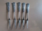 Five Antique  FONTAINEBLEAU 1882 - GORHAM - STERLING - NUT PICKS  - Excellent