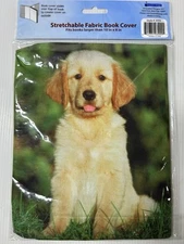 Innovative Designs Stretchable Fabric Book Cover Golden Lab Dog Design