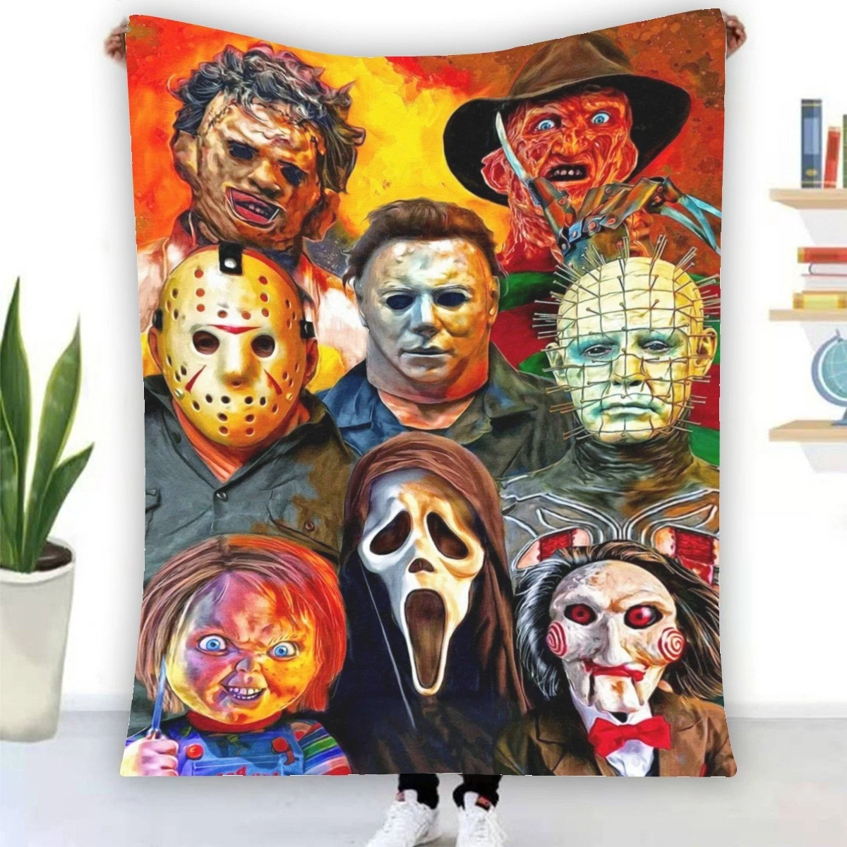 Chucky and Friends Horror Movie Fleece Blanket