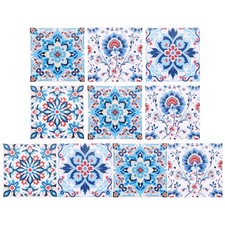 10Pcs 6" x 6" Peel and Stick Backsplash Tiles Wall Tile Stickers, Bohemia