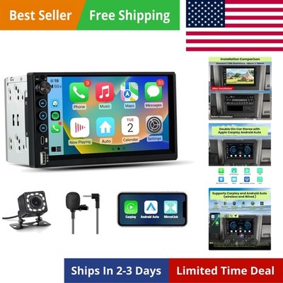 Double Din Car Stereo with Wireless CarPlay & Android Auto 7 Inch HDIPS Touch...