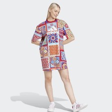 Adidas x Farm Rio Slim Dress Short Sleeve T-Shirt Dress S