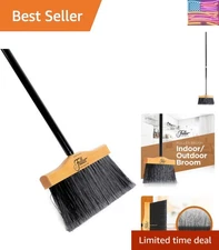 Efficient 10" Broom with Durable Steel Handle - Perfect for Indoor/Outdoor Use