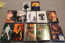 VINTAGE SINGLE CASSETTE TAPES  ROCK / COUNTRY  MIXED GENRE - LOT OF 12