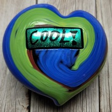 Mad Art Glass "Cool " Heart Shaped Paperweight