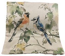 Beautiful Bird Nature Garden Linen Throw Pillow Cover Home Decor 18x18  