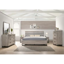 Roundhill Furniture Alvear Upholstered Wood Panel Bed,