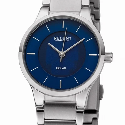 Regent BA-727 Edelstahl SOLAR Damenuhr Seiko-Werk 28 mm 5 BAR WR UVP* 148,00 EUR - Bild 1 von 3