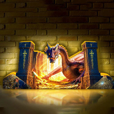 The Hobbit Smaug S Lair 3D Printed Led Lightbox for Pinball Topper Arcade Decor