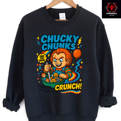 Killer Cereal 'Chucky Chunks' Funny Horror Character Sweatshirt Jumper  