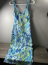 ZARA CUT OUT JACQUARD MIDI BODYCON Cocktail Party DRESS BLUE SWIRL Sz M **Flaws*