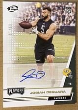 Josiah Deguara Rookie Auto /10! 2020 Panini Playoff 4th Down Green Packers RC