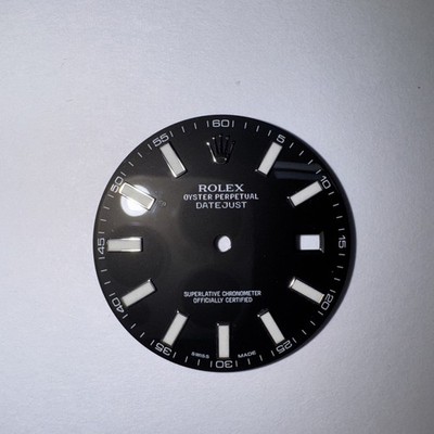   FACTORY Rolex Dial Only For DateJust 40mm 41mm BLACK Stick 116300 116334 Mint