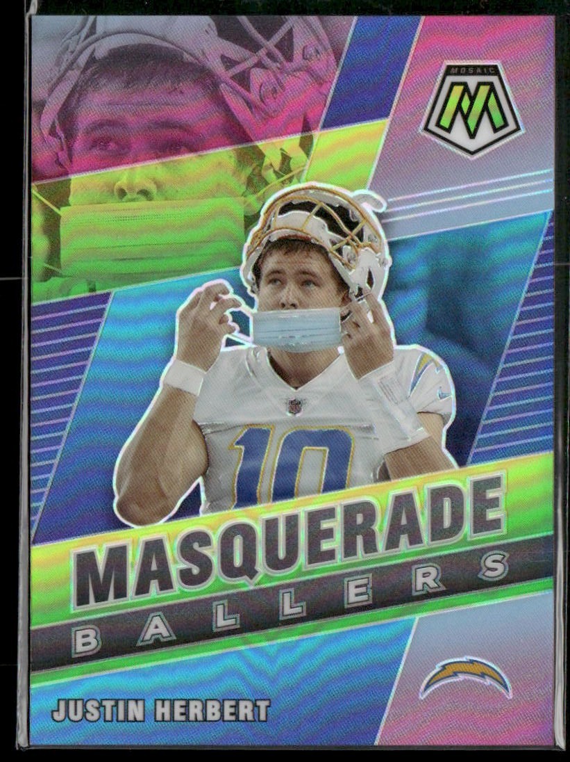 2021 Panini Mosaic Justin Herbert Masquerade Ballers Chargers Insert