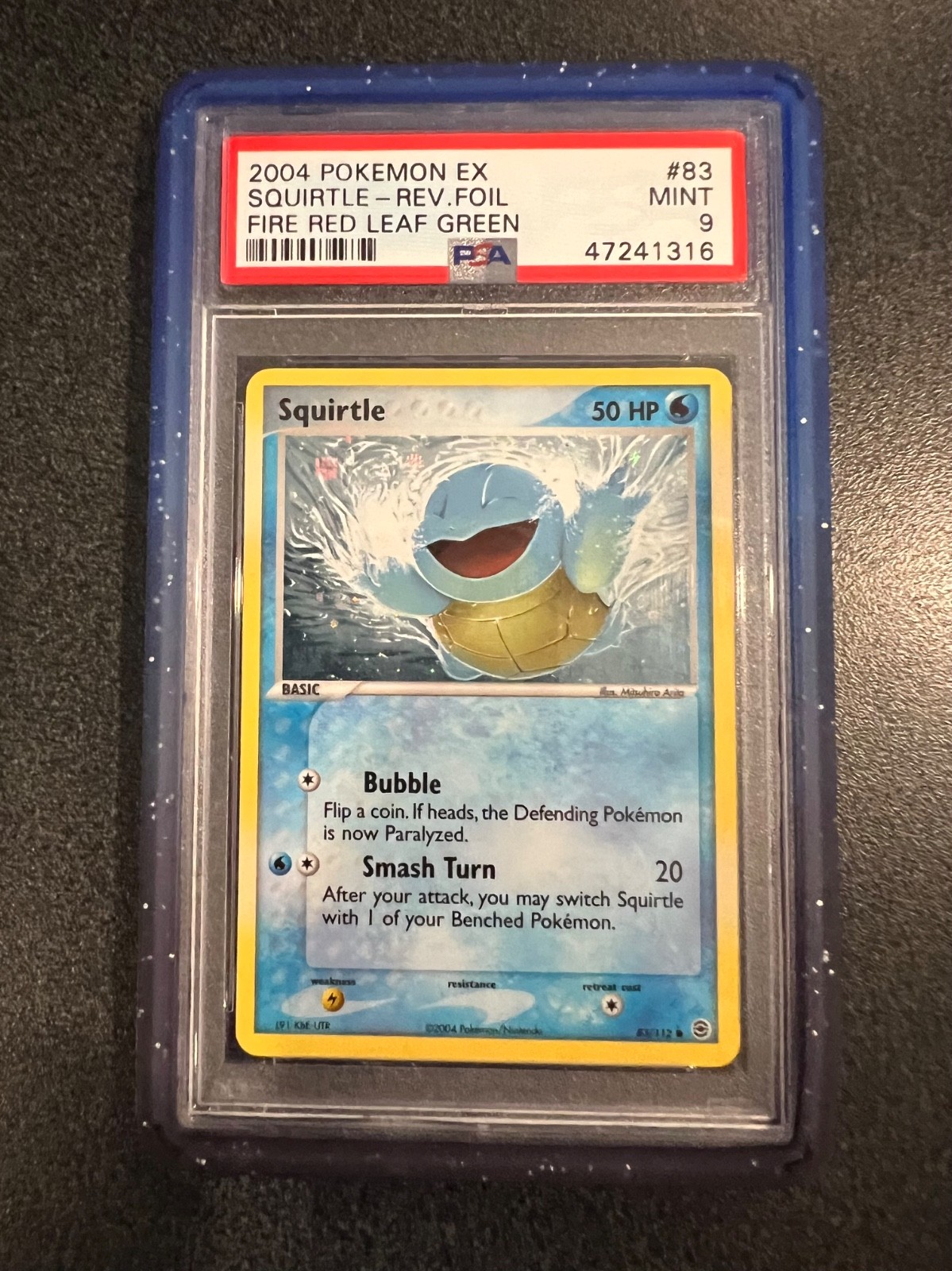 Pokemon Squirtle EX Fire Red & Leaf Green Reverse Holo #83 PSA 9 Mint