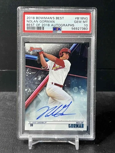 2018 BOWMAN'S BEST NOLAN GORMAN BEST OF AUTO PSA 10