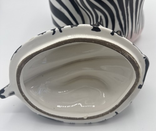 Seltene Vintage handbemalte Keksdose mit Zebrakopf Made in Italy 10”x8” - Bild 11 von 24