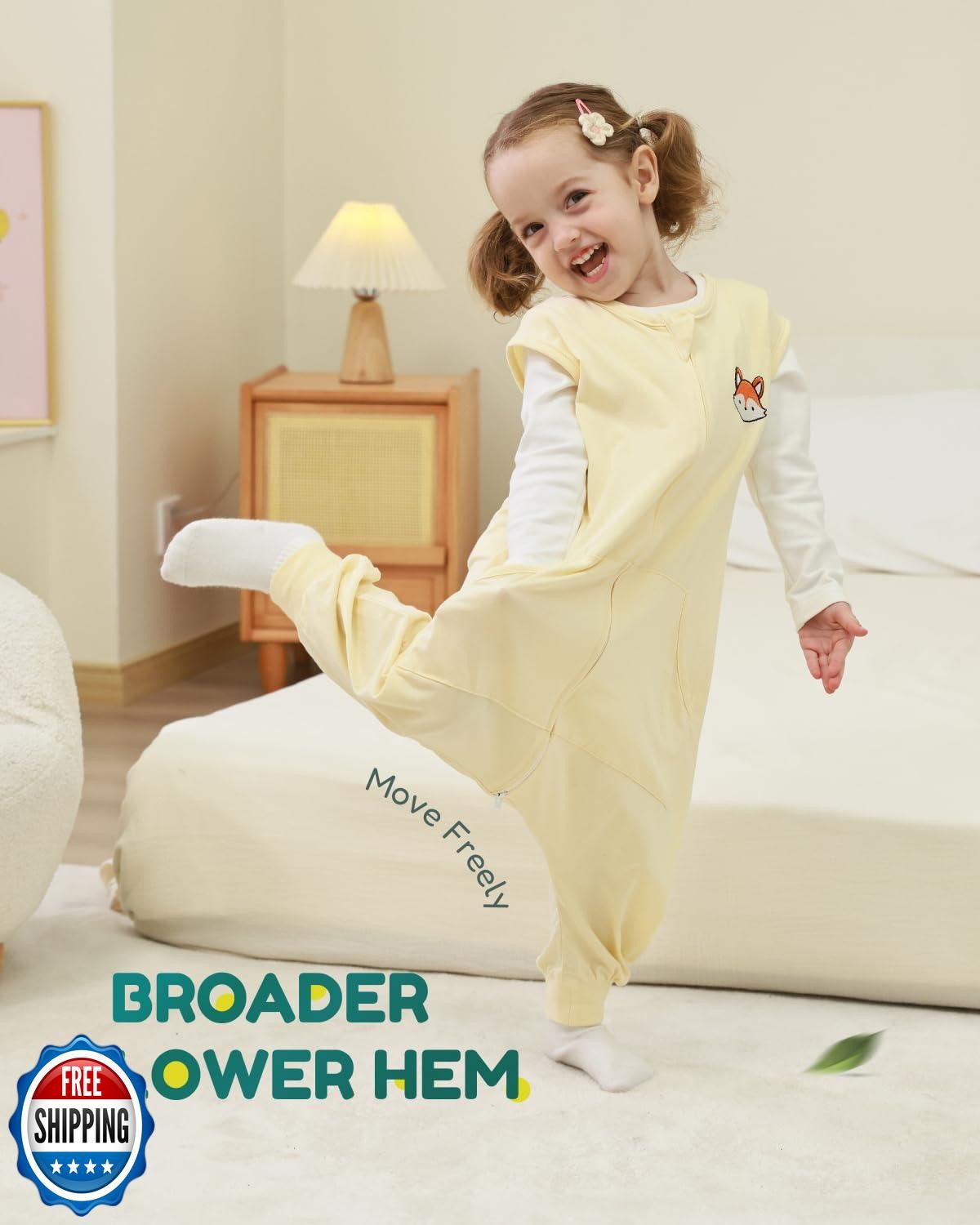 HOMEAL Toddler Sleep Sack, Soft Rayon Made from Sleep Sack, 0.5 Tog Sleep Sac