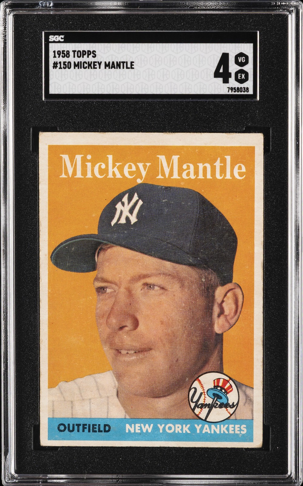 1958 TOPPS #150 MICKEY MANTLE SGC 4
