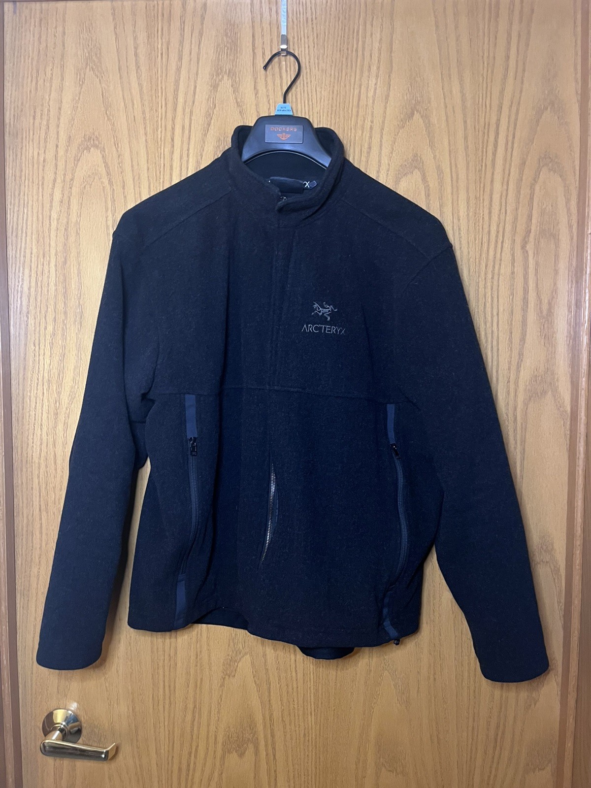 Arc'teryx, Arc'teryx Vintage Grigio Scuro Misto Lana Cashmere Giacca Cappotto Diplomatico Taglia M