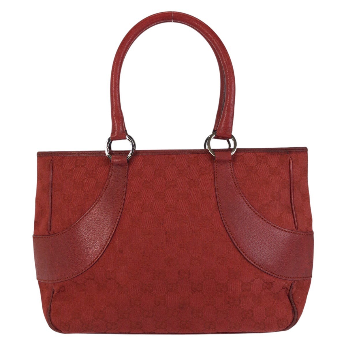 Gucci GG Canvas Leather 2-Way Tote Bag for Women in Red One Size
