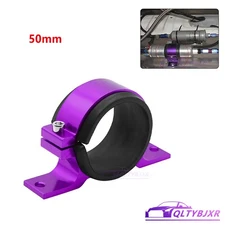 1Pc 50mm Filter Mounting Bracket Inline Fuel Pump Mount Clamp Aluminum Purple