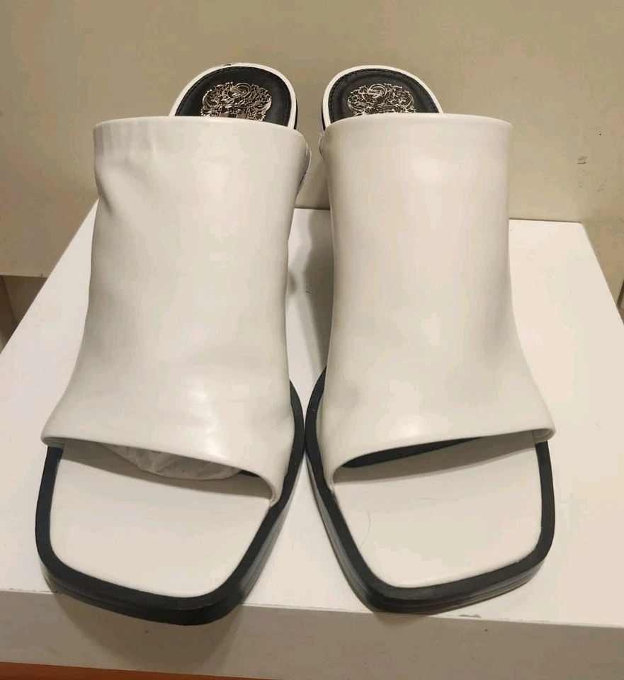 Совершенно новый Vince Camuto «Sempelan» Wwhite кожи Plexi каблук шлепанцы размер 10 - Изображение 3 из 4