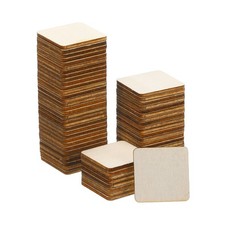 30mm Wood Pieces, 80 Pack Unfinished Square Wood Shapes Wooden Cutouts