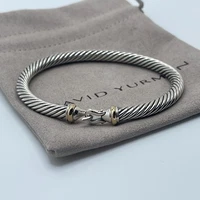 David Yurman 5mm Cable Sterling Silver and 18k Yellow Gold Buckle Bracelet