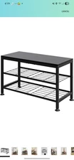 3-Tier Shoe Rack Bench - Entryway Organizer with Shoe Storage Black, Holds 286lb