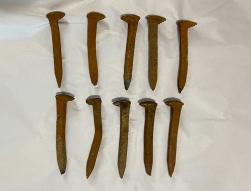 Vintage Railroad Train Track Rusted Iron Spike Nail Hardware 6 inch Lot of 10