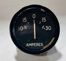 Vintage Ammeter Gauge 30-0-30 Amperes 30 Amperes 2" Diameter 2 1/4"/Flange