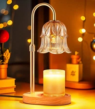 Candle Warmer Lamp Adjustable Timer - Electric Flower Glass Candles Warmers Adju