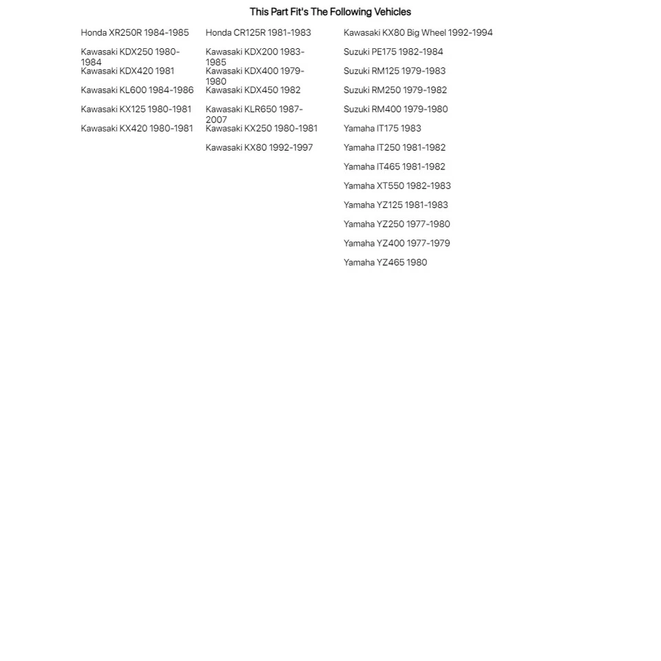 Vedações de garfo Race Tech para YAMAHA YZ400 1977-1979 - Imagem 2 de 3