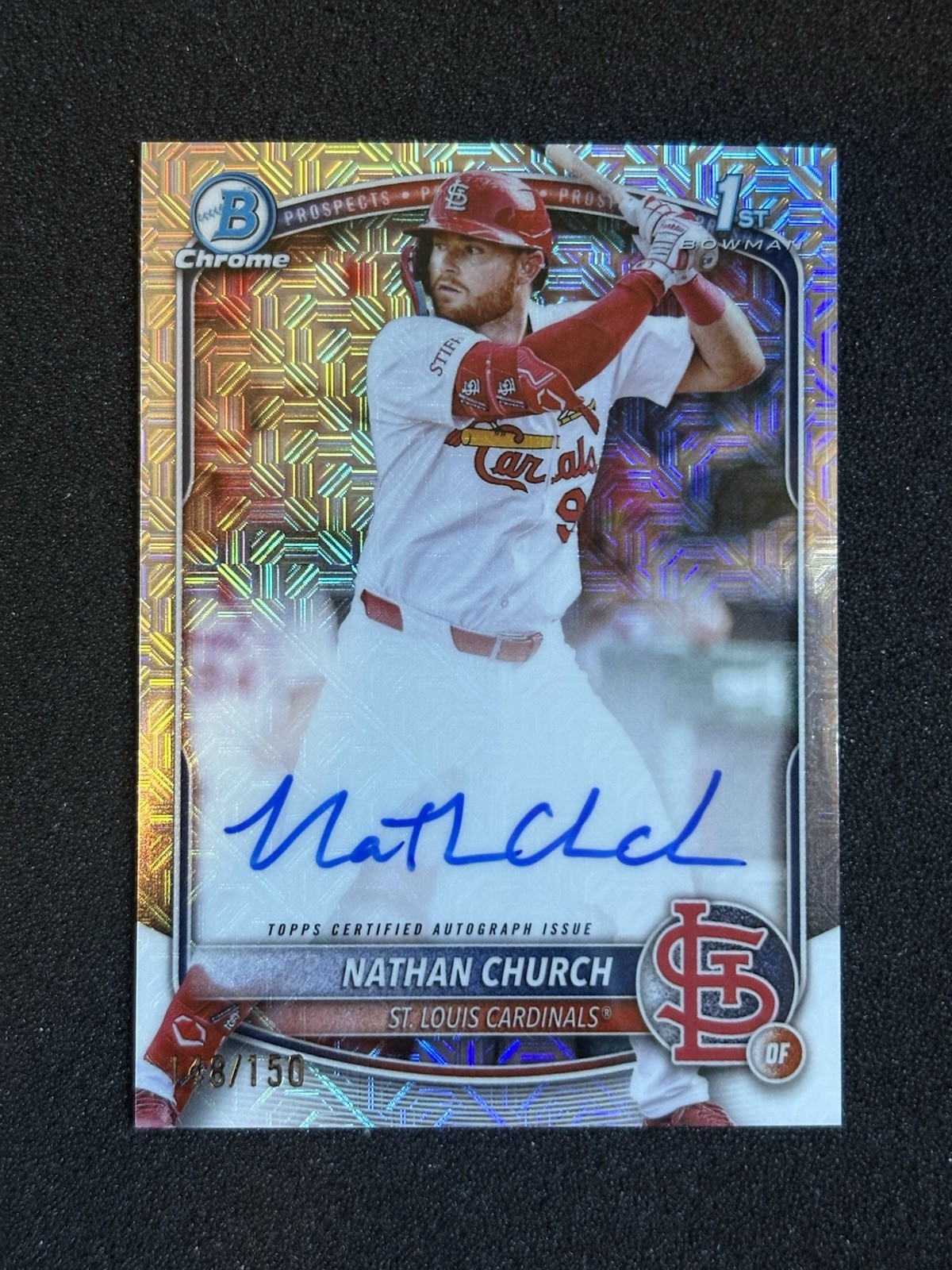 2025 Bowman Chrome #CPA-NCH Nathan Church Bowman Chrome Prospects Auto HTA #/150