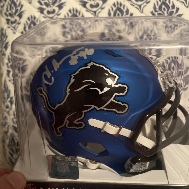 Al-Quadin Muhammad Autographed Detroit Lions Alternate Mini Helmet