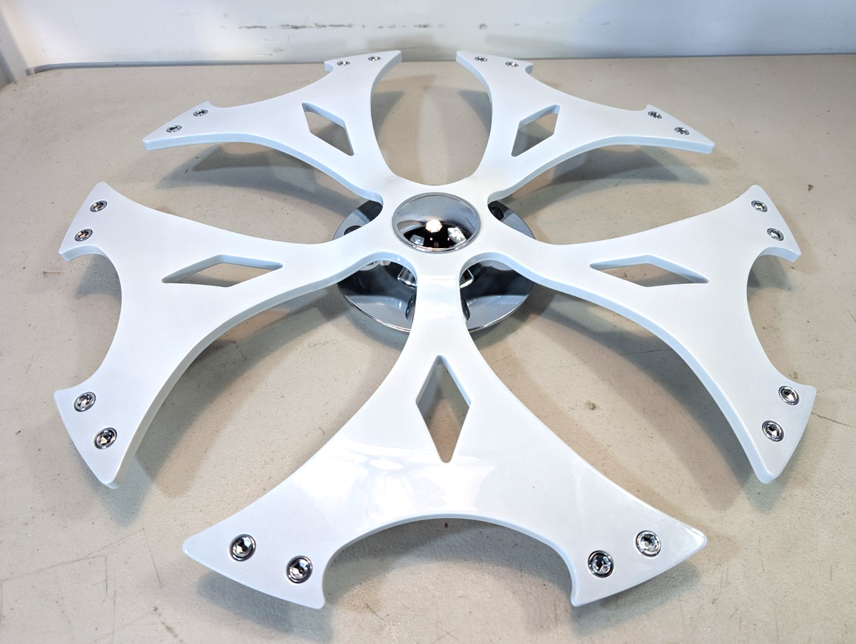 22 Wheel Spinners Fits Any 5/6 Wheels WHITE 4️⃣ Spinner Rims