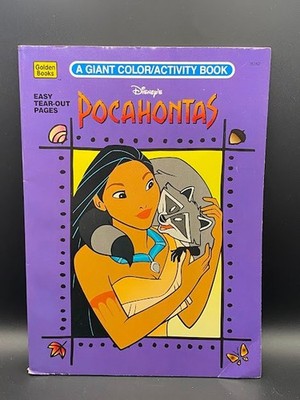 Vintage 1995 NEW Disney Pocahontas Giant Coloring/Activty Book Unused Great Shap