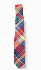 Nordstrom Multicolor Plaid Tie Youth Boys Necktie 100 Cotton Holiday
