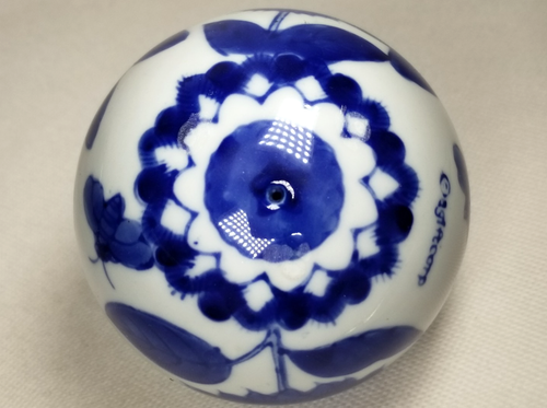 Blue & White Chinoiserie Porcelain Decorative Ball lamp Finial by Agiftcorp - Picture 4 of 15