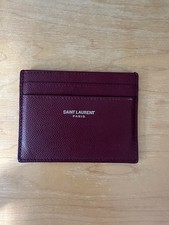 Saint Laurent Burgundy Logo Solid Card Wallet Card Holder Unisex