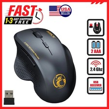 2.4GHz Wireless Optical Mice PC Gaming Mouse 6 Buttons USB Receiver for Laptop