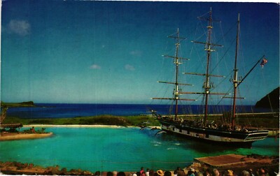 Vintage Postcard- S344. Whaling Ship ''Essex'', Oahu, Hawaii. Cancellation 1966