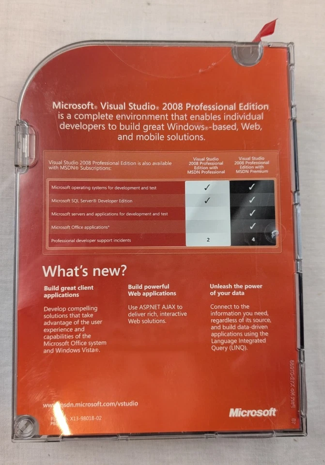 Microsoft Visual Studio 2008 Professional Edition & SQL SERVER Academic Version - Image 2 of 4
